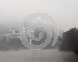 Fog river autumn