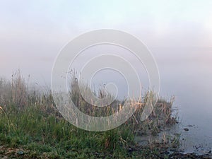 Fog on the river Yaman photo