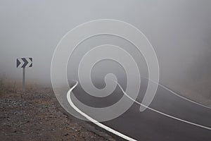 Fog on the road