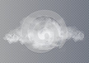 Fog or smoke isolated transparent special effect. White cloudiness, mist or smog background.