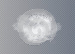 Fog or smoke isolated transparent special effect. White cloudiness, mist or smog background.