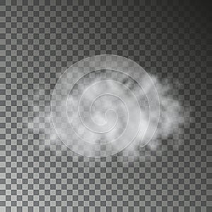 Fog or smoke isolated transparent special effect. White vector cloudiness, mist or smog background.