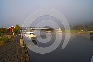 Fog and smoke in the river