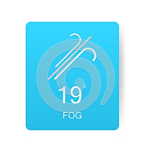 Fog weather. Card for a weather widget. Designed in vector isolated on white background. Vector illustration concept