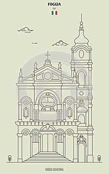 Foggia cathedral, Italy. Landmark icon