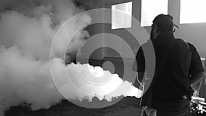 Fogging machine in a factory