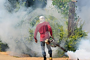 Fogging to prevent spread of dengue fever photo