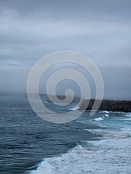 foggy cliffs in Portugal