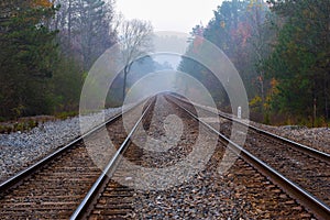 A foggy Day at the Railroad Track