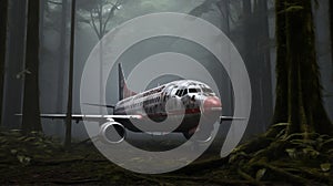 Foggy Forest Plane: A Zbrush Inspired Artwork With Pop Culture Imagery