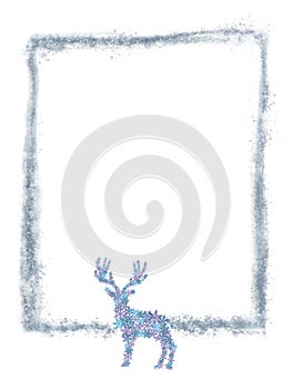 Foggy Frame decorated with Snowflake Deer Shape.