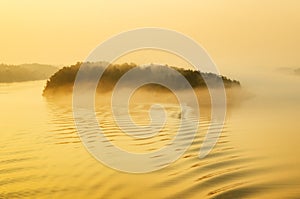 Island. small island. morning on the archipelago