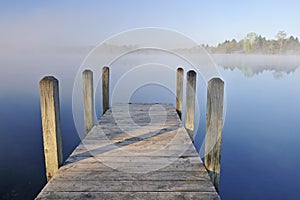 Foggy Lake and Dock