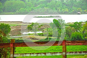 Foggy Landscape of Lake in Stanislaus County