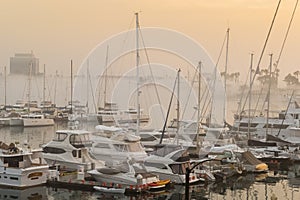 Foggy Marina del Rey main channel