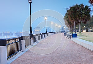 Foggy Morning Charleston South Carolina Waterfront photo