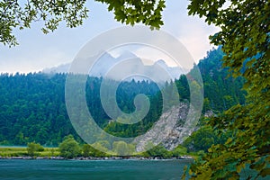 Foggy morning in The Dunajec River Gorge. Pieniny