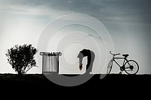 Foggy Morning - Levee Silhouettes - New Orleans