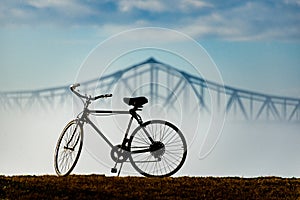 Foggy Morning - Levee Silhouettes - New Orleans