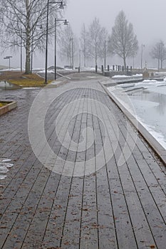 Foggy morning in Ludvika municipality, Sweden.