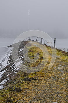 Foggy morning in Ludvika municipality, Sweden.