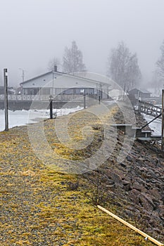 Foggy morning in Ludvika municipality, Sweden.