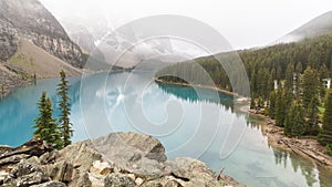 Foggy Morning on Moraine Lake