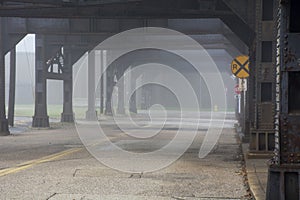 Foggy morning in parkersburg West Virginia