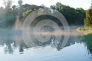 Foggy morning on the river Erne