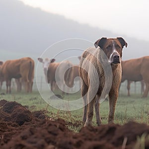 Foggy Morning Sheep Herding