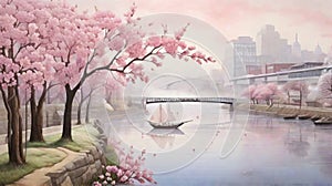 Foggy Mornings and Cherry Blossoms by the River