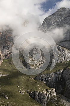 Foggy mountain in Picos de Europa photo