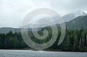 Foggy Mountains near Ketchikan, Alaska