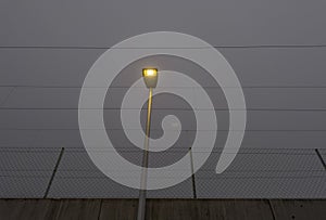 Foggy night on the streets of the Wabern suburb of the capital city of Bern photo