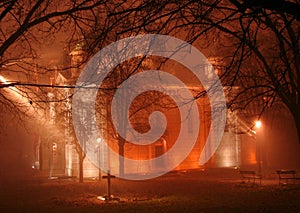 Foggy Nighttime in Belgrade, Serbia