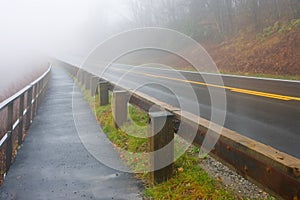 Foggy road