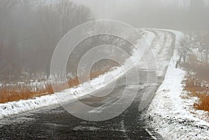 Foggy road