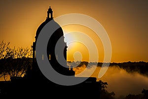 Foggy Sunrise - State Capitol - Frankfort, Kentucky