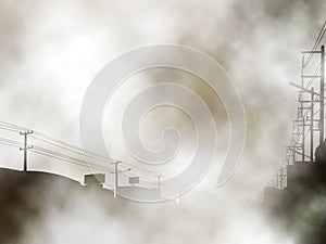 Foggy urban background