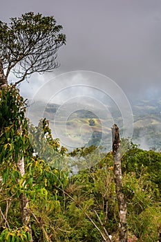 A foggy view from Pico Agudo - a high mountain top with a 360 degree view of the Mantiqueira Mountains