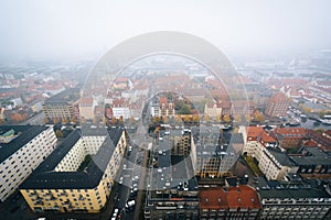 Foggy view from the tower of the Church of Our Saviour