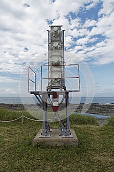 Foghorn with cloudy sky