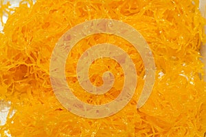 Foi thong or Shredded egg yolk tart or golden threads