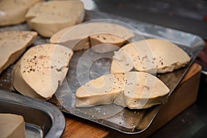 Foie gras sprinkle with pepper