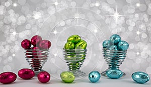 Foil wrapped Easter eggs.