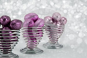 Foil wrapped Easter eggs.