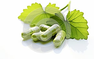 Folate Supplement on White Background