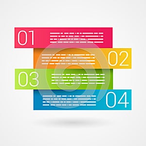 Fold ribbon numbered secuence chart infographic