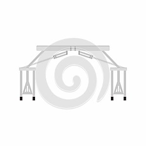 Foldable aluminum picnic or camping table vector illustration. Portable outdoor table icon. Flat cartoon illustration of portable