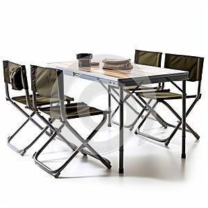 Foldable Camping Dining Table With Four Chairs - Fujifilm Natura 1600 Style